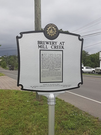 Brewery at Mill Creek Historical Marker Located at Elm Hill Pike and Massman Drive