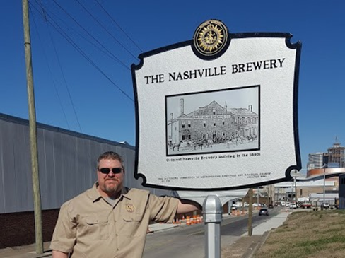 The Nashville Brewery Historical Marker Located at Sixth Avenue South and Mulberry